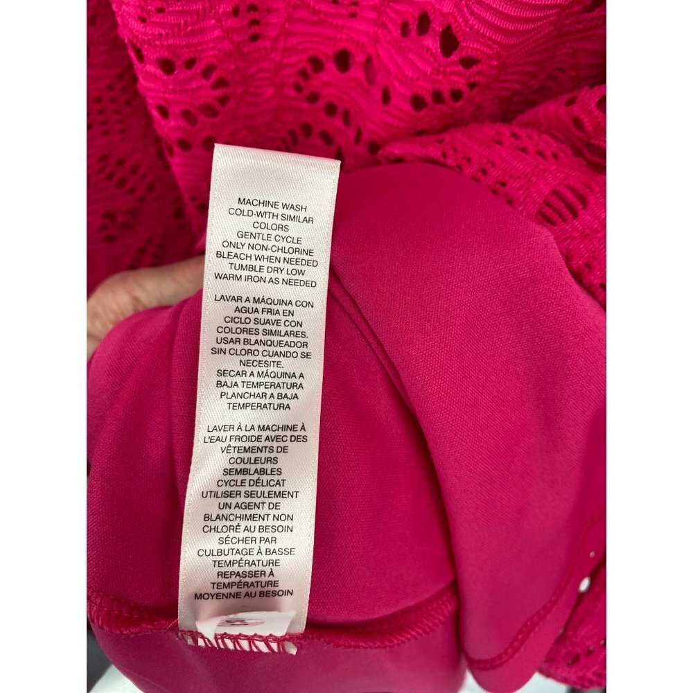 Chico's Womens Lace Special Occasion Dress Europa Pink Size 1 = 8 = Medium NWT - Picture 7 of 12